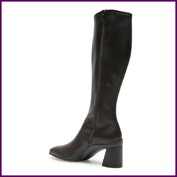 Knee-High Stretch Boots with Square Toe, Size 7 - Picture 8 of 8